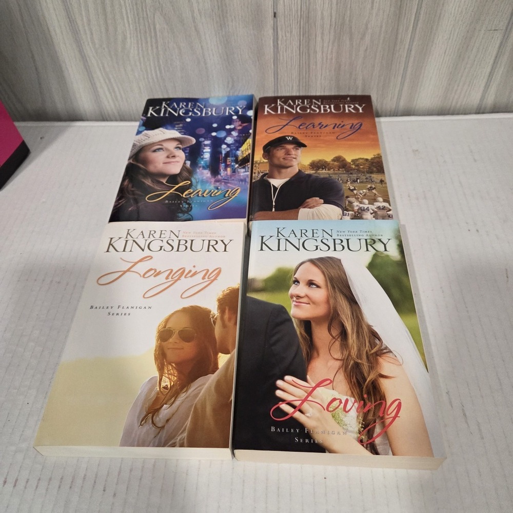 Karen Kingsbury Lot All 4 Bailey Flanigan Series Leaving Learning Longing Loving